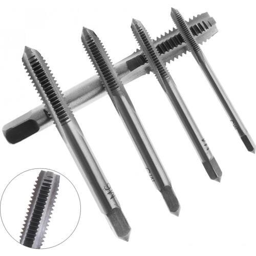 5pcs/lot HSS Tap & Die Machine Spiral Point Straight Fluted Screw Thread Hand Tools with M3-M8 Diameter and 3 Flute