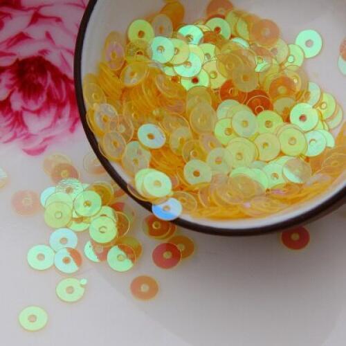 50g (10000pcs) 4mm Flat Round Transparent AB Sequins PVC DIY Accessories Light Gold Transparent 2017 New