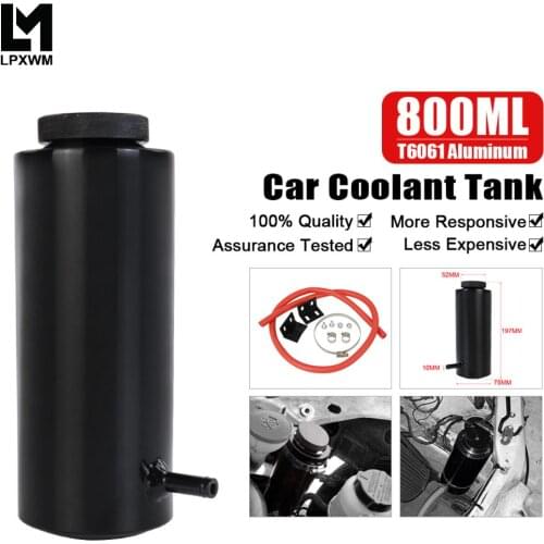 800ML Cylinder Radiator Overflow Reservoir Coolant Tank Universal Can Black with 1/16 Vent Hole Cooling Catch Bottle Reservoir