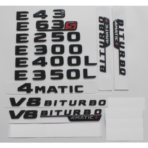 Gloss Black For Mercedes Benz W212 W213 E43 E63 E55 AMG E200 E220 E250 E300 E320 E350 E400 4MATIC Trunk Rear Star Emblems Badges