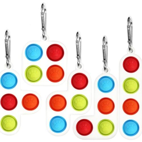 Mini colorful pops bubble its fidget simple dimple Tetris keychain anxiety sensory toy silicone anti stress relief autism adhd