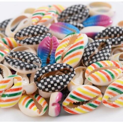 10/20/30/40Pcs Loose Painted Natural Shell Spacer Beads DIY Jewelry Making Fashion Necklace Bracelet Crafts Accessories