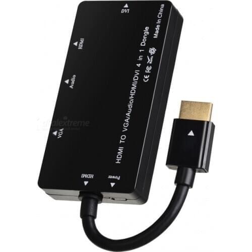 Chenyang HDMI to VGA/Audio/HDMI-compatible/DVI Multiport 4in1 Adapter Splitter HDMI-compatible Converter Dongle