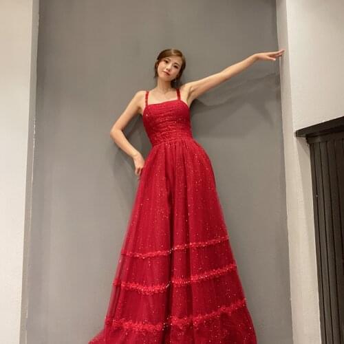 Celebrity rhinestone A-line elegant wedding Evening dress 2021 new Occasion Formal Cocktail party dress