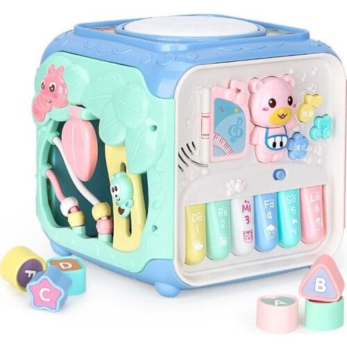 Puzzle Early Childhood Baby Hexahedron Toy Multifunction Hand Play The Drum Wisdom Cubic Table Polyhedron Intellectual Toys