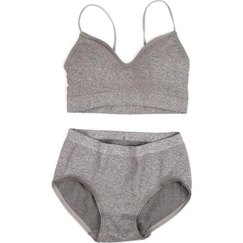 New Panties For Women Underwear Set Top Female Chest Suit Sports Bra Yoga Without Steel Ring Shockproof Woman Cloth Bralette