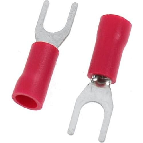 KSOL 100 Pcs 4mm Fork AWG 22-16 Pre Insulated Terminal Cable Lug