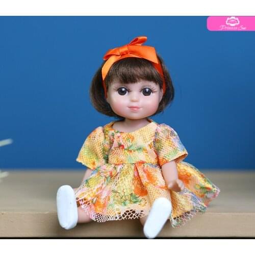 New 6 inch Mini Doll vinyl Movable Joint Girl Baby reborn Beautiful DIY Toy Doll With Clothes Dress Up Fashion Doll gift