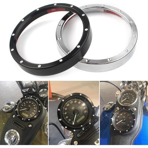 Motorcycle Speedometer Gauge Bezel Trim Ring For Harley Sportster XL883 XL1200 XL 883 1200 Dyna Street Bob Low Rider 3.34”Inner
