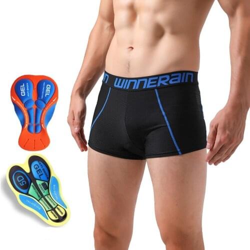 Mens Thickened Cycling Shorts Mesh Mens Cycling Underwear 5D Gel Pad Shockproof Cycling Underpant MTB Shorts Bike Underwear