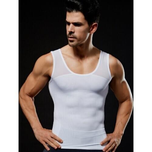 2019 new arrival Men Body Shaper Slimming Vest Loss Weight Perfect Sport Tshirt Tank Top Waist Slim Girdle Men Body shaper