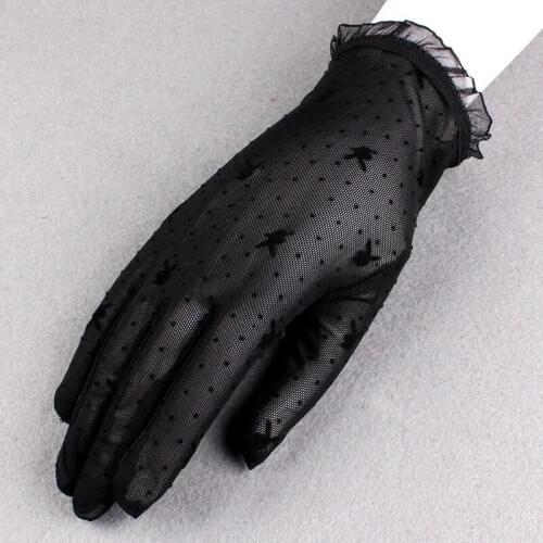 5pc/ lot Black lace short finger sexy mesh lady girl dance performance driving gloves free shipping