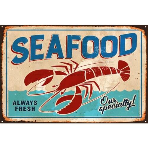 Restaurant Welcome Sign Drinks Posters Retro Plaque Metal Tin Signs Fast Food Signs Bar Metal Plates Vintage Decoration