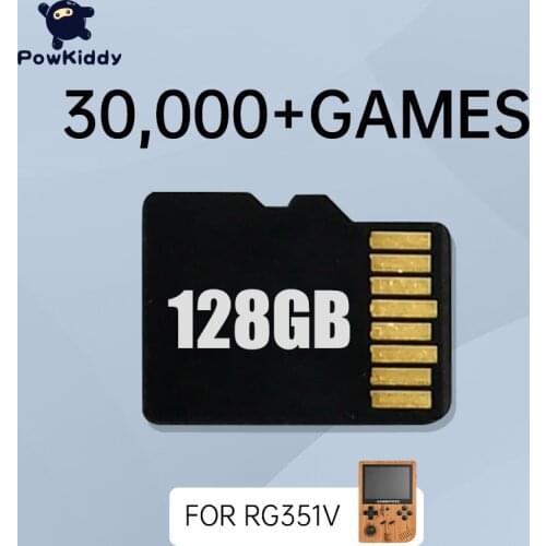 128G/64G Card For POWKIDDY RG351V Game Console System Card Load Install 30000 Official Games Classic Game Retro Games Nostalgic