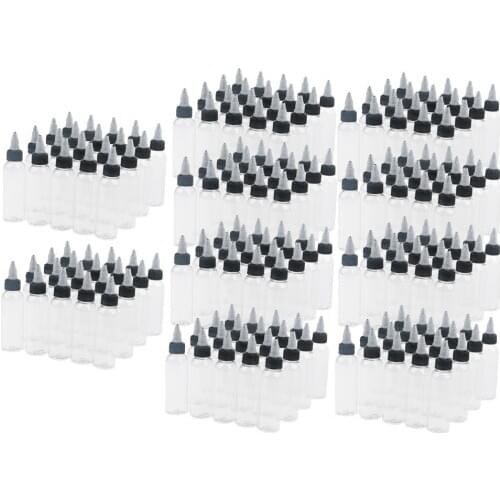 200 X 60ml / 2oz Empty Plastic Bottles with Screw Cap for Ink