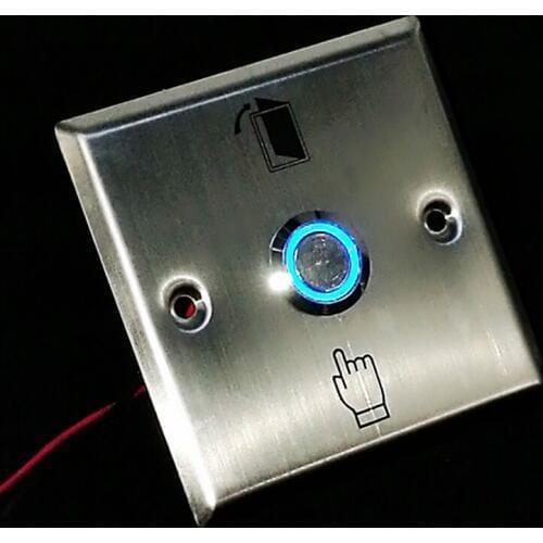 Led Light No/Nc/Com Stainless Steel exit button with light for Door access control system Square Metal Switch