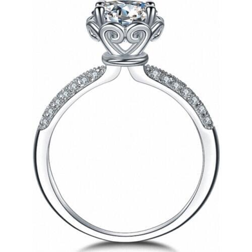 TRACYSWING Real AAA Zirconia Micro Inlay White gold Color Fashion Heart Rings for Women Anti Allergies 97650