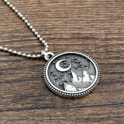 Evening moon mountains necklace for women nature jewelry pendant necklaces