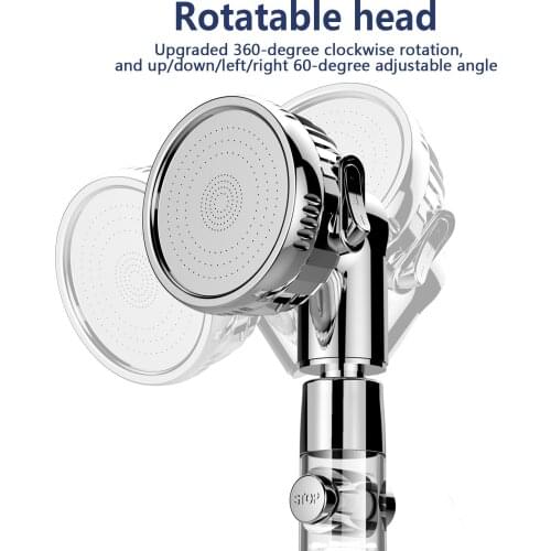 High-Pressure Water-Saving Shower Head Showerhead with 3 Modes Stop Button PP Cotton Filter for Home Bathroom shower accessories