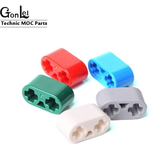 20Pcs/lot High-Tech Beam 1x2 Thick with Axle Hole MOC Building Blocks Bricks Connectors Parts DIY Toys Compatible with 45590