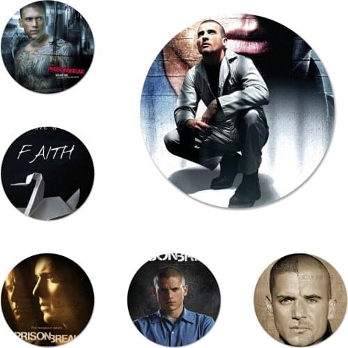 Wentworth Miller Prison Break Icons Pins Badge Decoration Brooches Metal Badges For Backpack Decoration 58mm