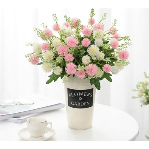 1PC Artificial Flower 12 Heads Dandelion for Home Decor Accessories Plastic Fake Flowers Bouquet Wedding Decor Artificial Plant