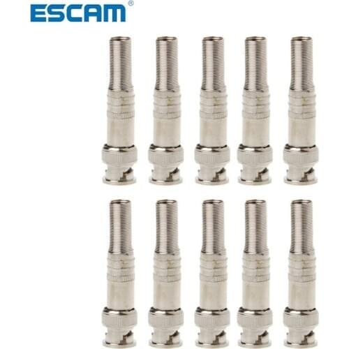 10Pcs BNC Male Plug Connector To Screw For RG-59 Coaxical Cable CCTV Camera