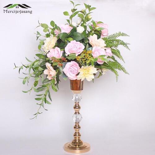 10Pcs/Lot Flower Vases Floor Metal Vase Plant Dried Floral Holder Flower Pot Road Lead for Home/Wedding Corridor Decoration G145