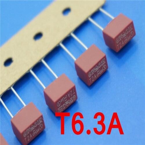 10pcs/lot) T6.3A 250V TE5 Slow Blow Subminiature Fuse, UL VDE RoHS Approved, 6.3A, 6.3Amp