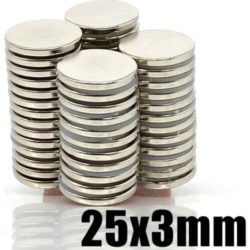 2/5/10/20 Pcs 25x3 Neodymium Magnet 25mm x 3mm N35 NdFeB Round Super Powerful Strong Permanent Magnetic imanes Disc 25x3