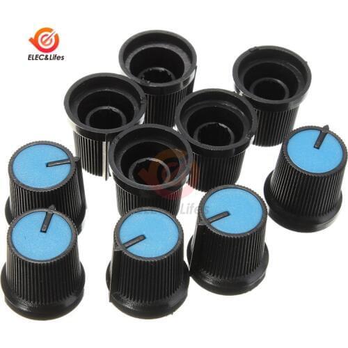 20Pcs WH148 Potentiometer Knob Cap copper core 15X17mm 6mm Shaft Hole AG3 Blue17*15mm