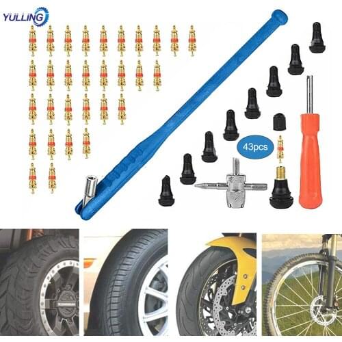 43pcs/Set Car Tyre Valve Repair Tool Kit Motorcycles Installation Tools Electric Vehicles Accessoires Tyre Valve Core Remover