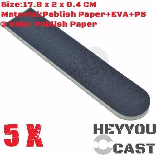 5/Pack Long Poblished/Buffing SandPaper Sticks for Model Kit Hobby Finishing Tools Accessory