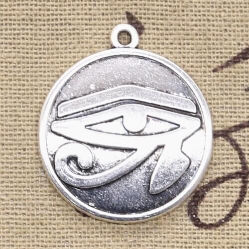 6pcs Charms eye of Horus 30x27mm Antique Bronze Silver Color Pendants DIY Crafts Making Findings Handmade Tibetan Jewelry