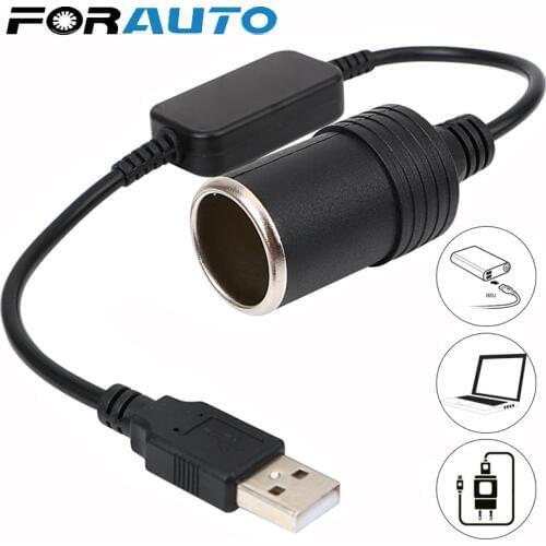 Car Cigarette Lighter Socket USB 5V To 12V Converter Adapter Wired Controller Plug Connector Adapter Auto Interior Accessories