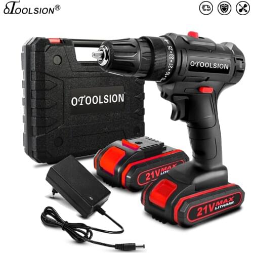 2 Speed 21V Rechargeable Screwdriver Cordless Screwdriver Power Tool Electrical Screwdriver Drill Cordless+Drill Accessories