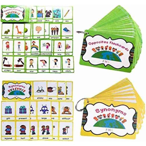 Children Early Education Toy English Words Learning Flashcards for Toddlers Synonyms Antonyms Pocket Flash Educational Card Book