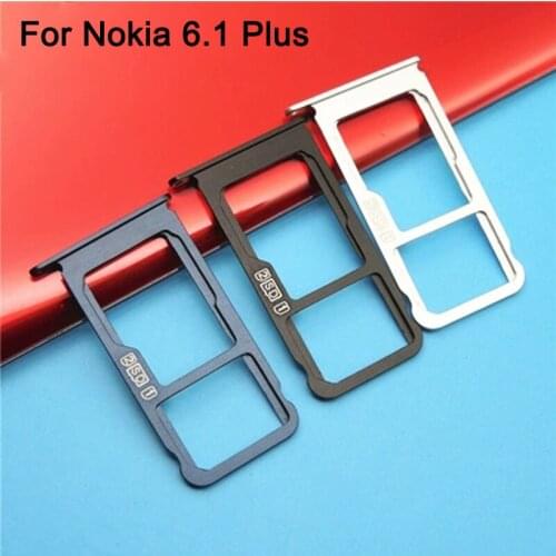 For Nokia 6.1 plus 2018 Nano Sim+Micro SD Card Tray Holder Slot Socket Replacement Parts For Nokia6.1 plus
