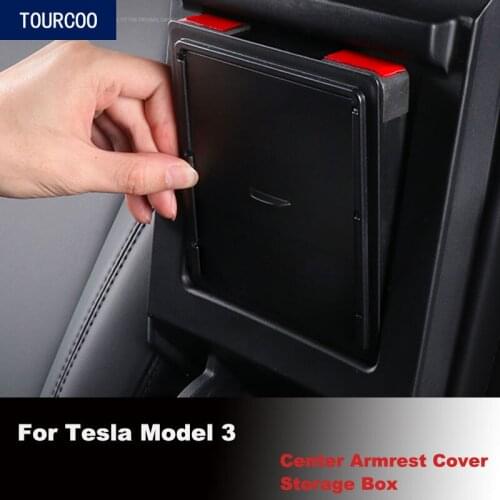 For Tesla Model 3 Center Armrest Storage Box Hidden Holder Box Car Interior Refit Moulding Accessories