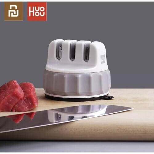 Original Huohou Fixable Sharpen Stone Trible Wheel Whetstone Super suction Knife Sharpener Sharpening Tool Grindstone