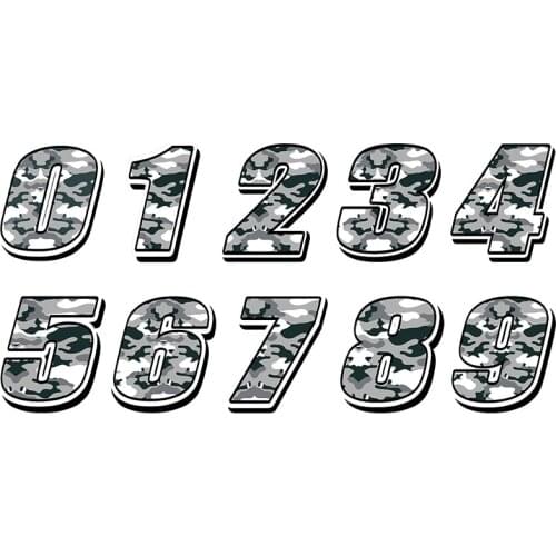 Personality Car Styling Racing Number Camouflage Sticker Motocross Auto Stickers Bike Waterproof Decals