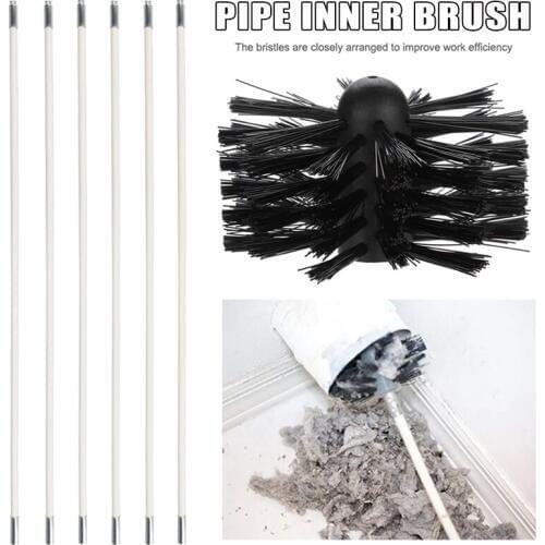 Pipe Inner Brush Dryer Vent Cleaning Brush Lint Remover Cleaning Tool Kit Oil-Smoke Machine FP8
