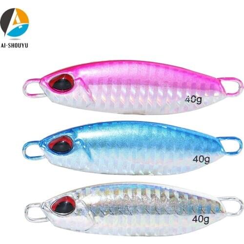 AI-SHOUYU New Jigging Lead Sea Fishing Lure 30g 40g 50g 60g Matel Jigging Spoon Artificial Bait Tackle Hard Fishing Tackle