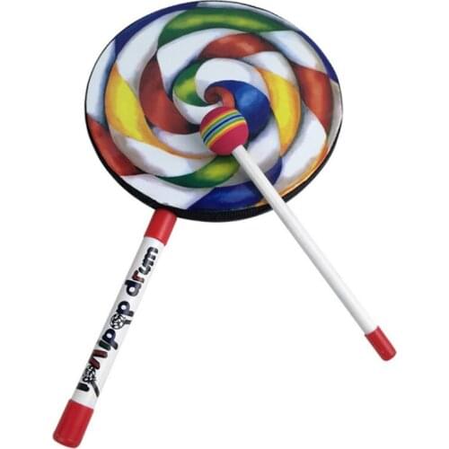 Lollipops Pattern Colorful Drum Percussion Instrument For Children Kindergarten Musical Education Early Education