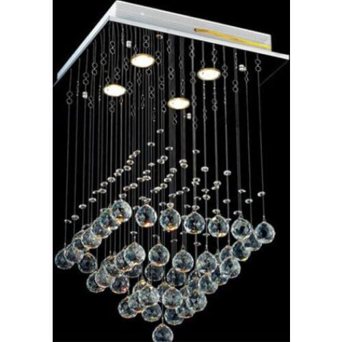 K9 Square Clear Crystal Chandelier light Lamp Rain Drop Flush Mount Lighting 90-260V Free shipping K9 Crystal