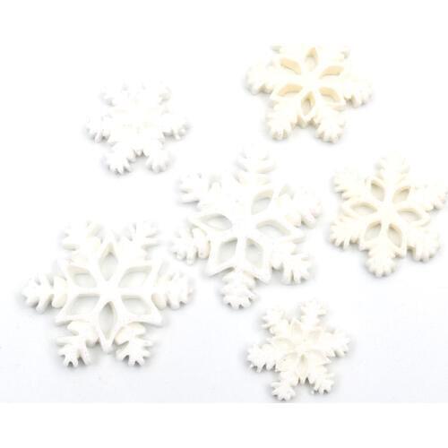 LF 20Pcs Mixed Resin Snowflake Decoration Craft Flatback Cabochon Embellishments For Scrapbooking Kawaii Cute Diy Accessories
