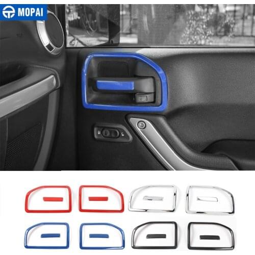 MOPAI ABS 2 Doors Interior Door Handle Bowl Cover Trims Decoration Stickers For Jeep Wrangler JK 2011 Up Car Styling