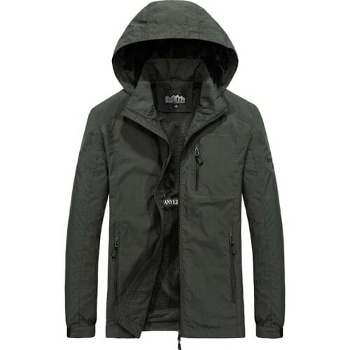 Mens Windbreaker Jackets Waterproof Military Hooded Water Proof Wind Breaker Casual Coat Male Clothing 2021 Autumn Jackets Men