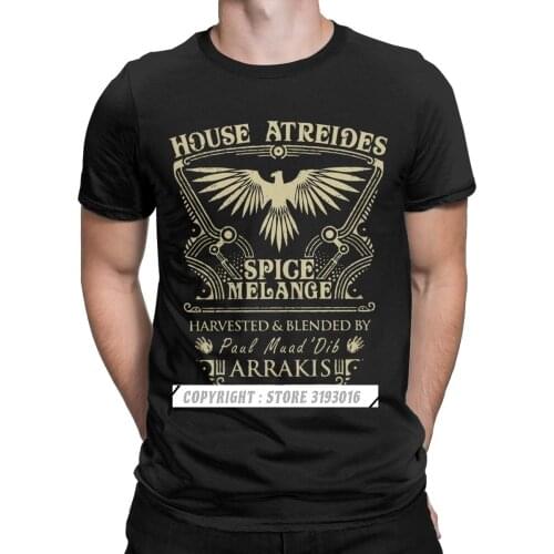 Men Autumn Tops T Shirt House Atreides Arrakis Men Cotton Vintage Tshirt Science Fiction Loose Casual Camisa