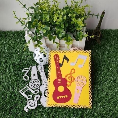 New Fashion Guitar Musical Metal Cutting Dies Stencils For DIY Scrapbooking Paper Card Decorative Craft Dies Embossing Die Cuts
